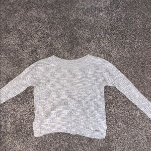 cropped hollister heathered gray sweater